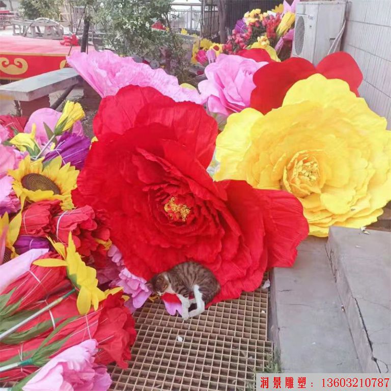 玻璃钢花篮雕塑,仿天安门花篮,花卉绢花花篮5
